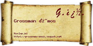 Grossman Ámos névjegykártya